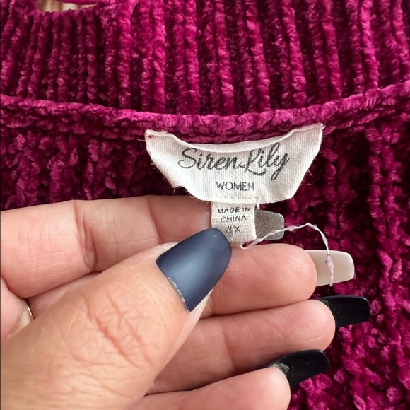 Siren Lily Women Long Sleeve V-Neck Ripped Pullover Cable Knit Sweater Size 3X - Picture 6 of 8